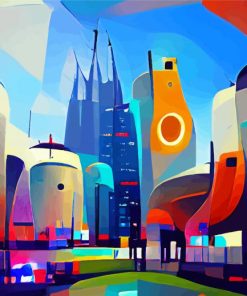 Sci Fi City Landscape paint by number