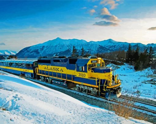 The Alaska Railroad Train paint by number