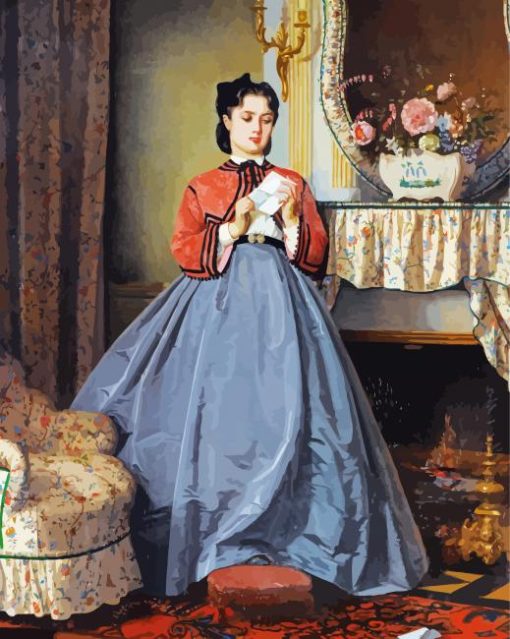 The Love Letter By Auguste Toulmouche paint by number