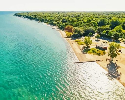 Toronto Beaches Overhead View paint by number