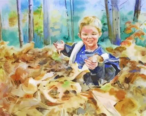 Watercolor Children paint by number