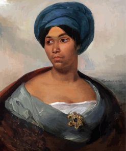 Woman In Blue Turban paint by number