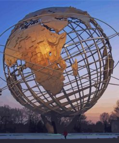 Worlds Fair Globe New York paint by number