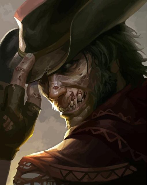 Zombie Cowboy Art Paint by number