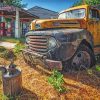 Abandoned Rusty Old Gas Station Truck paint by number