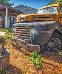 Abandoned Rusty Old Gas Station Truck paint by number