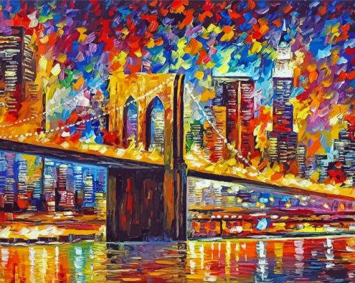 Aesthetic Abstract Colorful Bridge Art paint by number