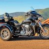 Black Three Wheeler Harley Davidson Trike paint by number