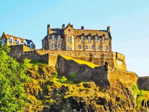 Edinburgh Castle Scotland paint by number