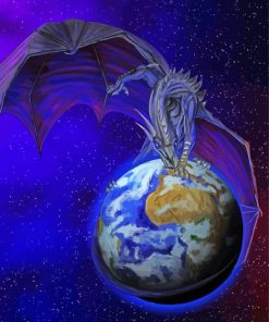 Fantasy Dragon Earth paint by number