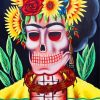 Floral Frida Skeleton paint by number