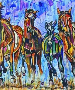 Galloping Sunlight Horses paint by number