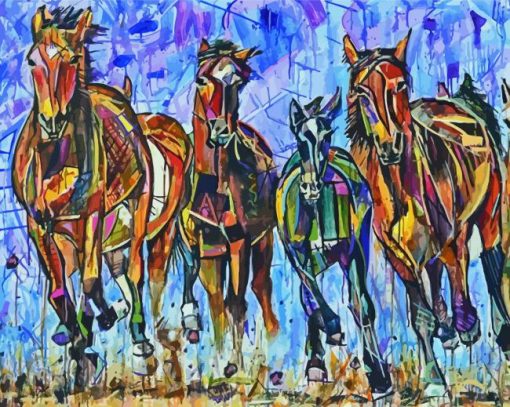 Galloping Sunlight Horses paint by number