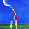 Girl Catching The Moon Art paint by number