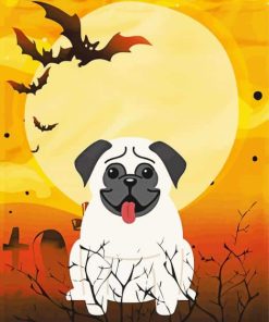 Halloween Pug paint by number