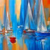 Harbour White Sailboats Art paint by number