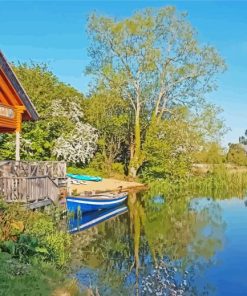 Lake Side Cabins paint by number