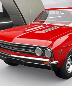 Red 67 Chevelle Car paint by number