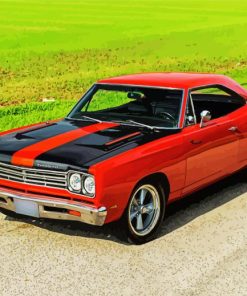 Red 69 Roadrunner Car paint by number