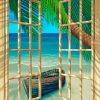 Tropical Window Beach paint by number