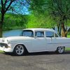 White 1955 Chevy Four Door paint by number