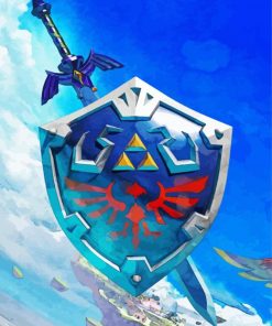 Zelda Master Sword And Shield paint by number