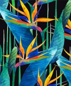 Abstract Tropical Birds paint by number