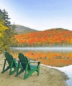 Adirondack Chair By Lake paint by number