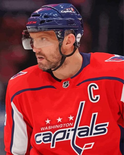 Alex Ovechkin Ice Hockey Player paint by number