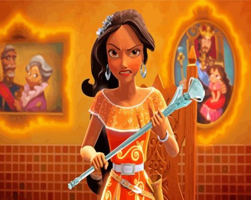 Angry Queen Elena Of Avalor paint by number