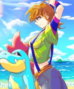 Anime Girl And Croconaw paint by number