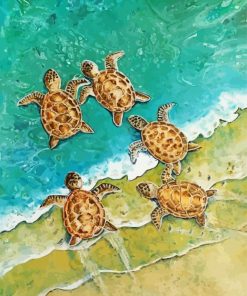 Baby Turtles Animals Art paint by number