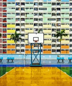 Basketball Court paint by number