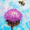 Bee Thistle Art paint by number