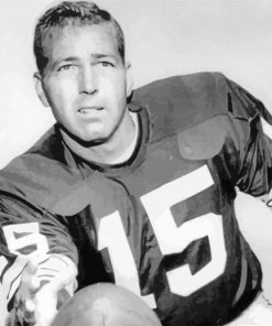 Black And White Bart Starr paint by number