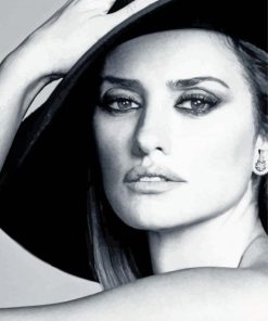 Black And White Penelope Cruz paint by number