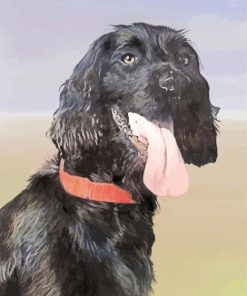 Black Cocker Spaniel Dog paint by number