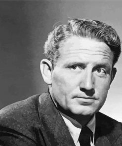 Black And White Actor Spencer Tracy paint by number