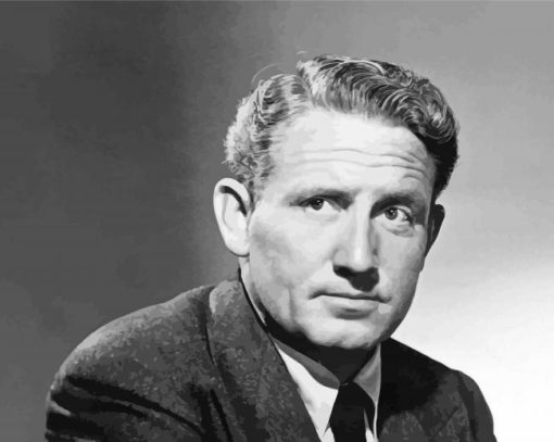 Black And White Actor Spencer Tracy paint by number