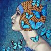 Blue Butterfly Woman paint by number