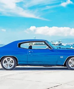 Blue Chevy Chevelle Ss Car paint by number