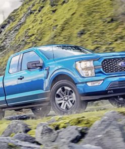 Blue Ford F150 Truck paint by number