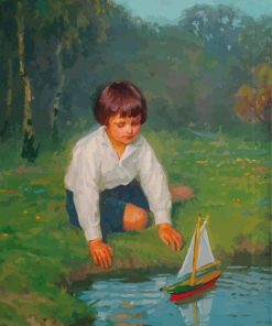 Boy With A Sailboat Simon Glucklich paint by number