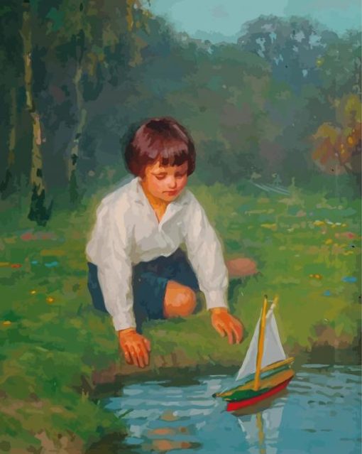 Boy With A Sailboat Simon Glucklich paint by number