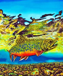 Brook Trout Fish Art paint by number