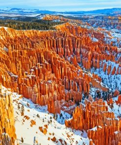 Bryce National Park In Winter paint by number