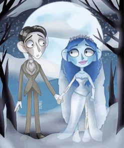 Cartoon Corpse Bride paint by number