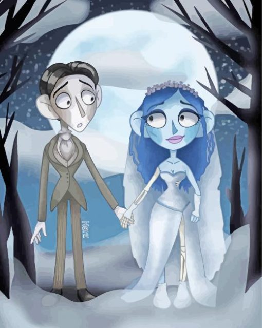 Cartoon Corpse Bride paint by number