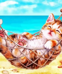 Cat Relaxing By Sea paint by number