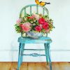 Chair With Flowers Art paint by number